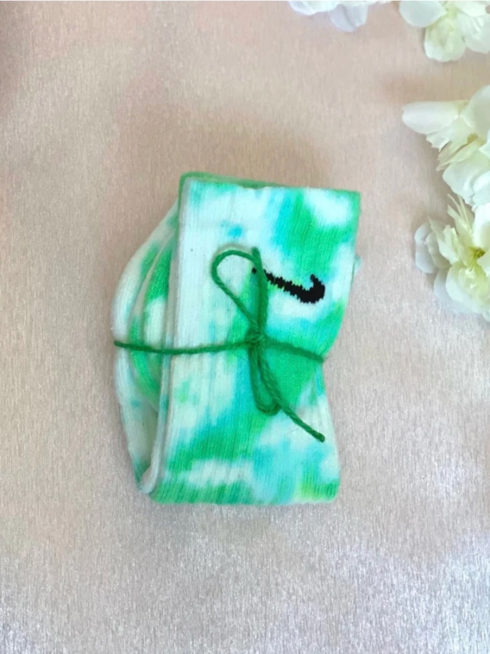 B.Bery Limeade Tie Dye Crew Socks Youth Medium